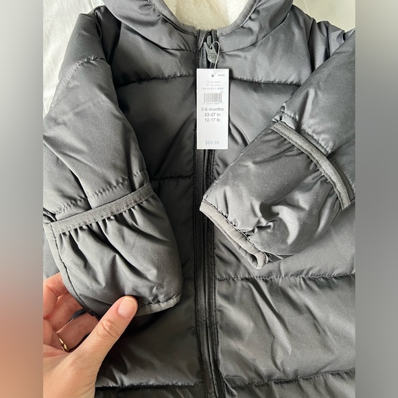 NWT: Gap Baby: Black Snowsuit with Hood: Size 3-6m - Picture 5 of 7